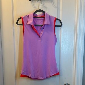 Adidas Women's Vibrant Purple and Red Polo Top